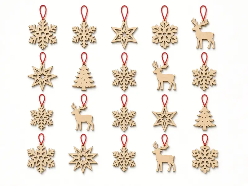 Wooden Ornament Set