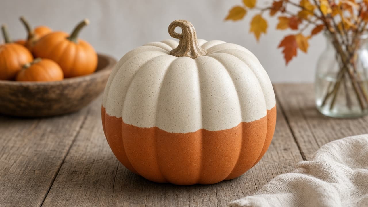 Ceramic pumpkin centerpiece